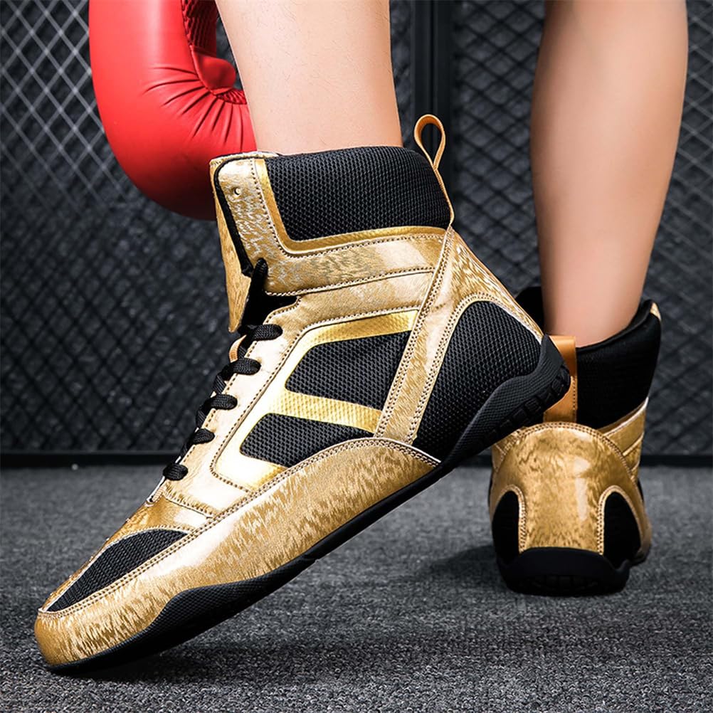 Zapatillas De Boxeo Y Lucha para Hombre, Transpirables, Entrenadores De Boxeo, Unisex, para Adultos, De Artes Marciales, Atléticas, De Fitness Y Culturismo,Amarillo,43 EU
