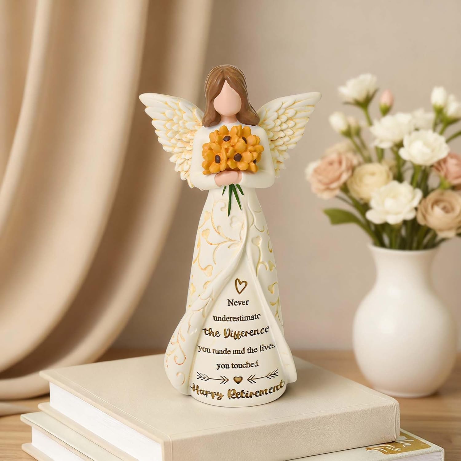 Retirement Gift for Woman, 7” Angel Figurine for Retirement Party Decorations, Happy Retirement Gifts for Coworkers Friends Teacher Nurses Doctors - Image 5
