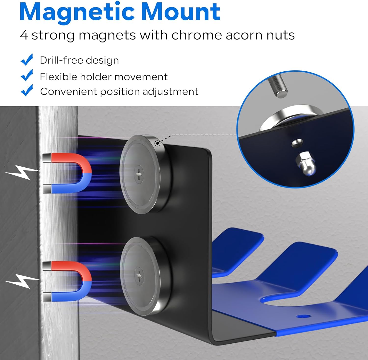 Magnetic Paint Spray Gun Holder, Gravity Feed Spray Gun Organizer Stand Rack, Heavy Duty Paint Gun hvlp Hanger Wall Mount Scratch-Free Design Body Shop Garage(1 Pack)