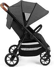 Ickle Bubba Stomp Stride Stroller – from Birth to 22kg, Extra-Large Seat, Multi-Terrain Wheels, Raincover & UPF 50+ Hood (Charcoal Grey)