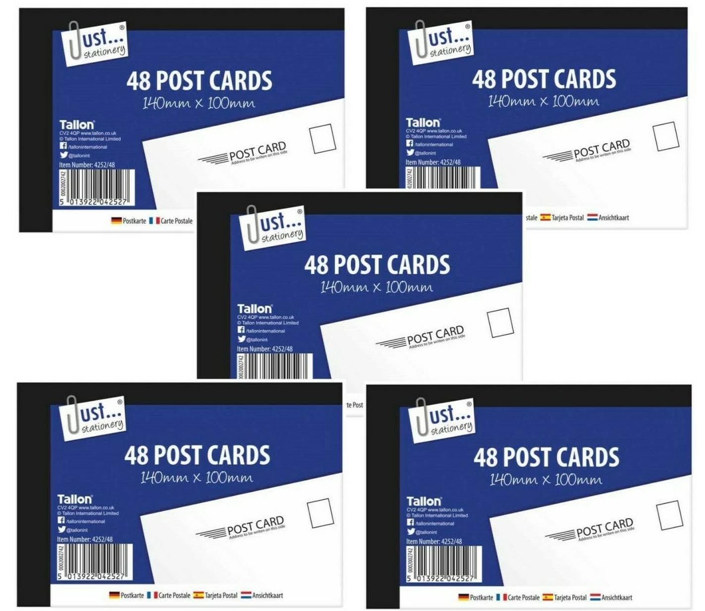 5 x 48 Plain White Blank Post Cards 140 x 100mm Mailing/Holiday/Competition