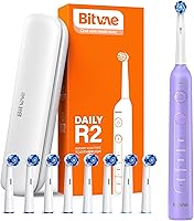 Vista 21 de Bitvae R1 Cepillo de dientes eléctrico giratorio con 8 cabezales de cepillo para adultos y niños, batería de 60 días, 5 modos de cepillo de dientes