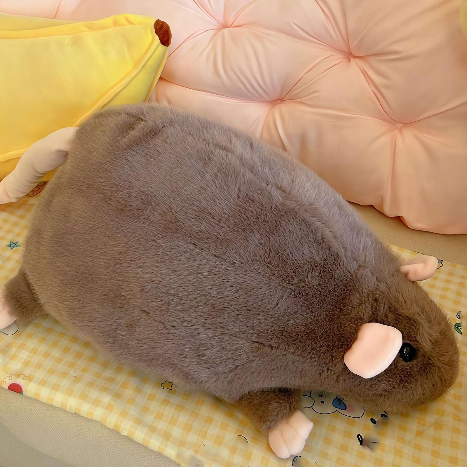 Funny Jumbo Rat Plush, Realistic Cute Rat Pillow, Soft Stuffed Animal For Birthday Christmas Decoration White Elephant Gifts For Adults Novelty Gifts