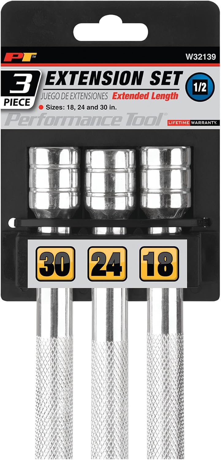 Performance Tool W32139 1/2-Inch Drive Long Extension Set, 3-Piece