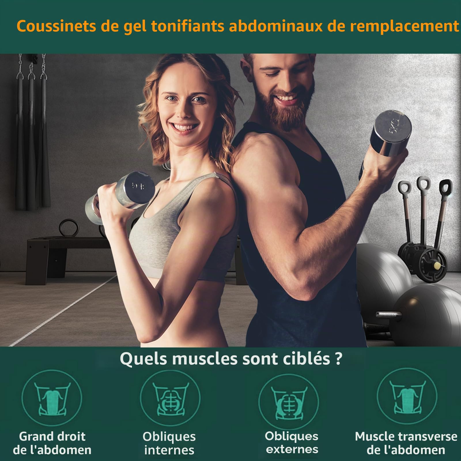 HOCOSO 18 Pièces Électrode de Ceinture,Compatible avec Abs Series, Replacement Pads Électrode de Rechange pour Ceintures Musculation Abdominales