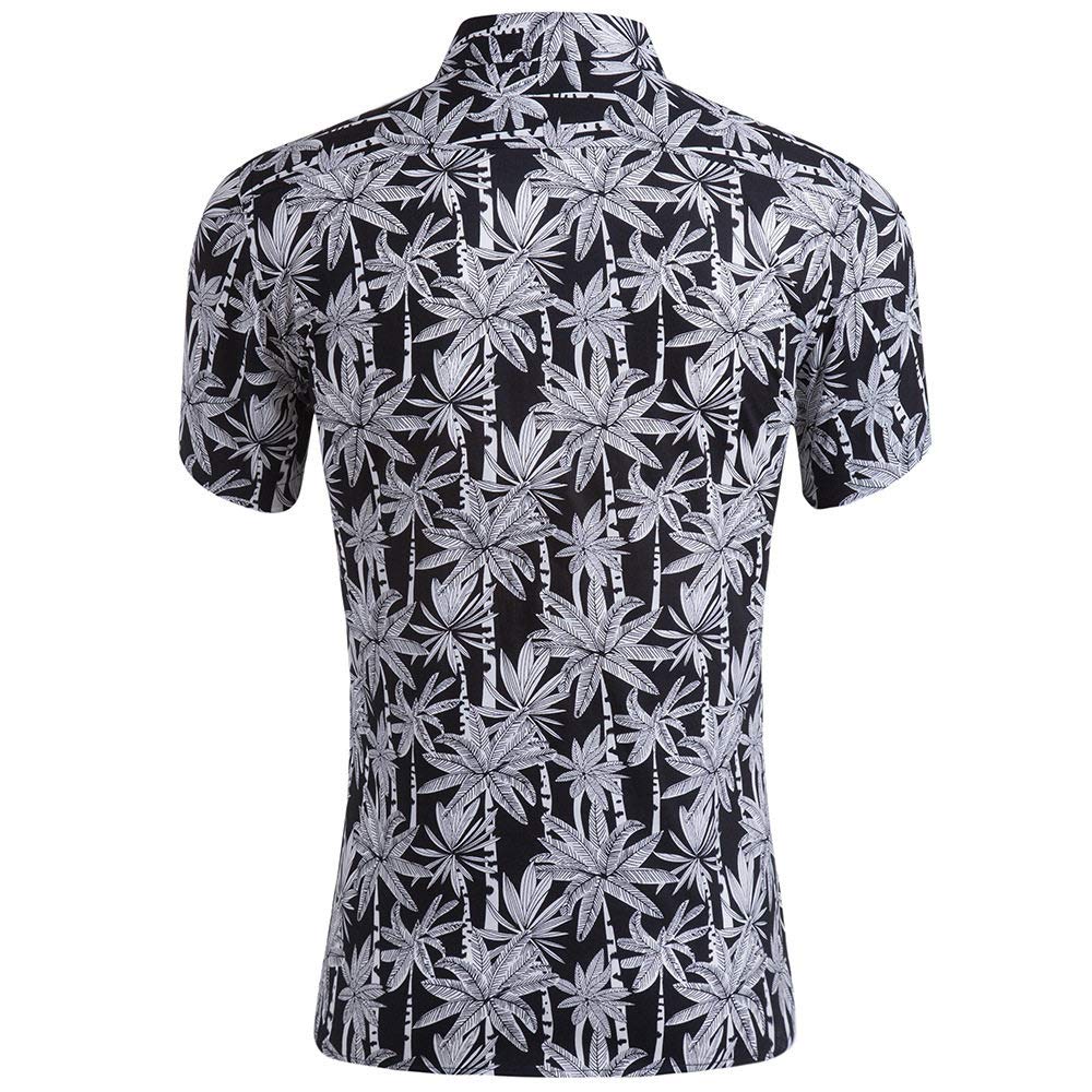 Camicia Maniche Corte Uomo, Camicie Casual Da Uomo Banana Tree Stampa Camicia Hawaiana Nera Colletto Cubano Camicia A Maniche Corte Button Down Top Camicia Da Spiaggia Da Uomo Per Uomo Summer Party