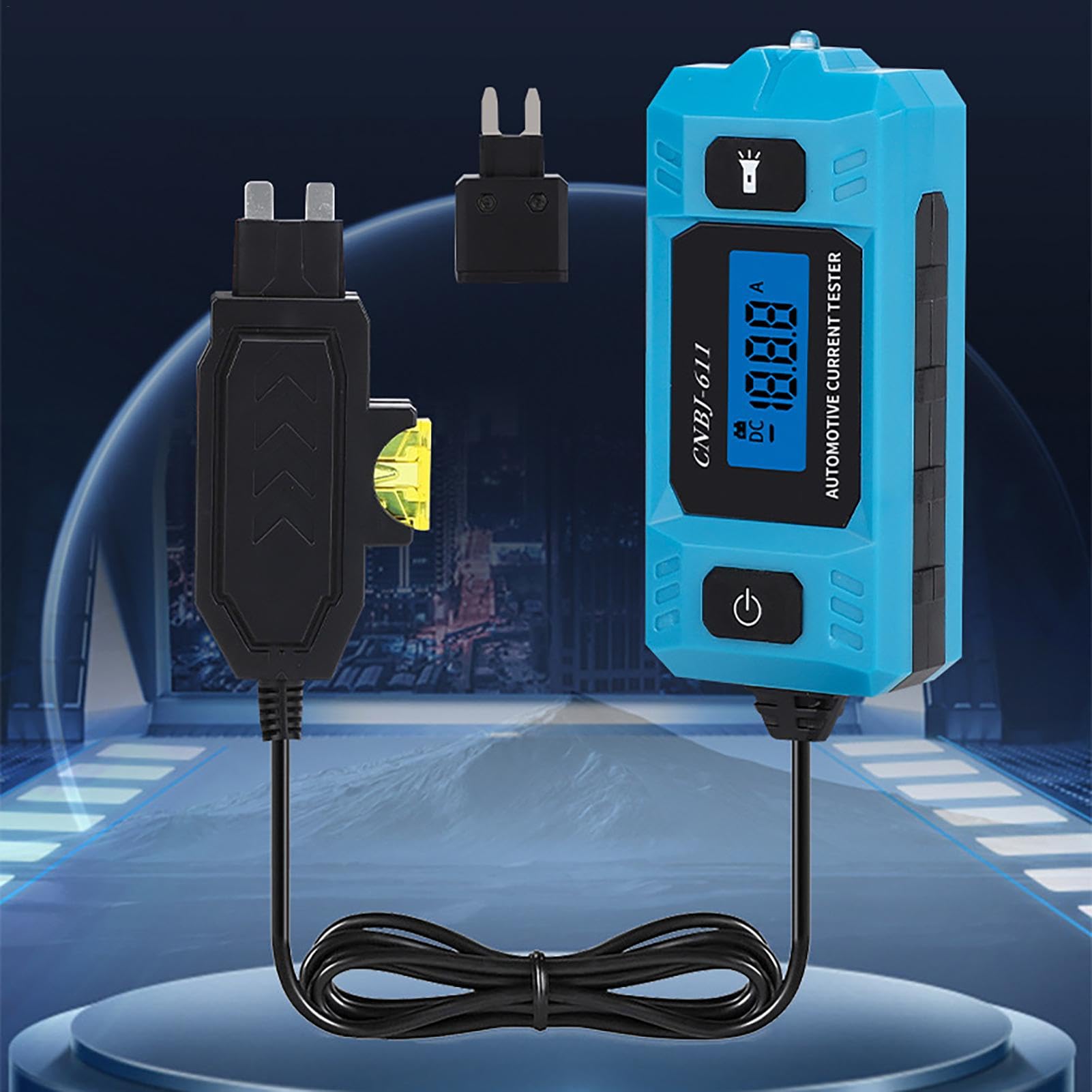 Tester di fusibili auto, tester di fusibili per auto, luce a LED, rivelatore automatico digitale, alta precisione | Strumento elettrico professionale per tester a fili, analisi tester di corrente
