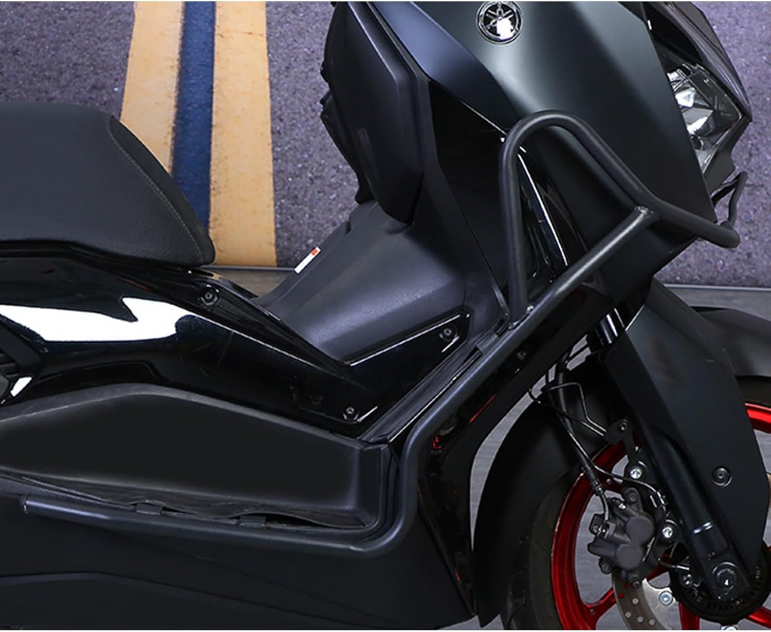 Motorcycle Engine Guard Crash Bar Full-Protection Scooter Engine Protection Bars Aluminum Alloy Frame Protector Compatible with Yamaha Xmax300 2020 2021 2022 2023 2024, Black