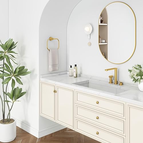 Miniatura 2 de Angle Simple Toallero cuadrado dorado latón, soporte giratorio de acero inoxidable SUS 304 para toalla de mano para baño, montaje en pared, 7.87