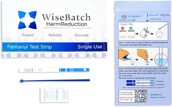 WiseBatch Fentanyl Test Strip + MicroScoop and Instructions, Pack of Twenty-Five (25) #1 Most Trusted Fentanyl Test Strip on Market 99% Accurate Results in <2 Mins Prevent Overdoses