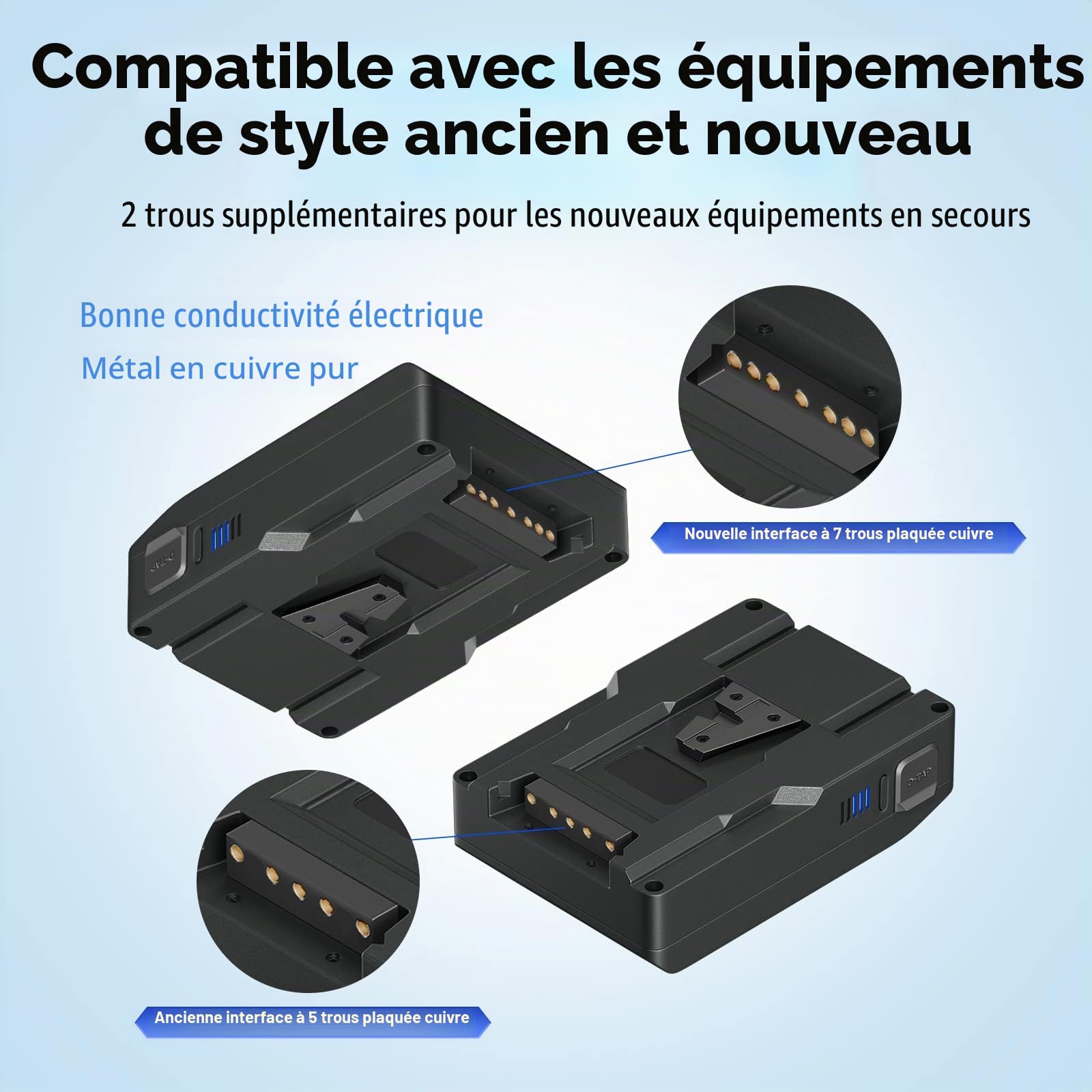 Lot de 2 Batteries V Mount/V Lock – 95 Wh 14,4 V 6600mAh Rechargeables Li-ION pour caméscope vidéo de Diffusion, Compatible avec Sony HDCAM, XDCAM, caméras numériques cinéma et Autres caméscopes