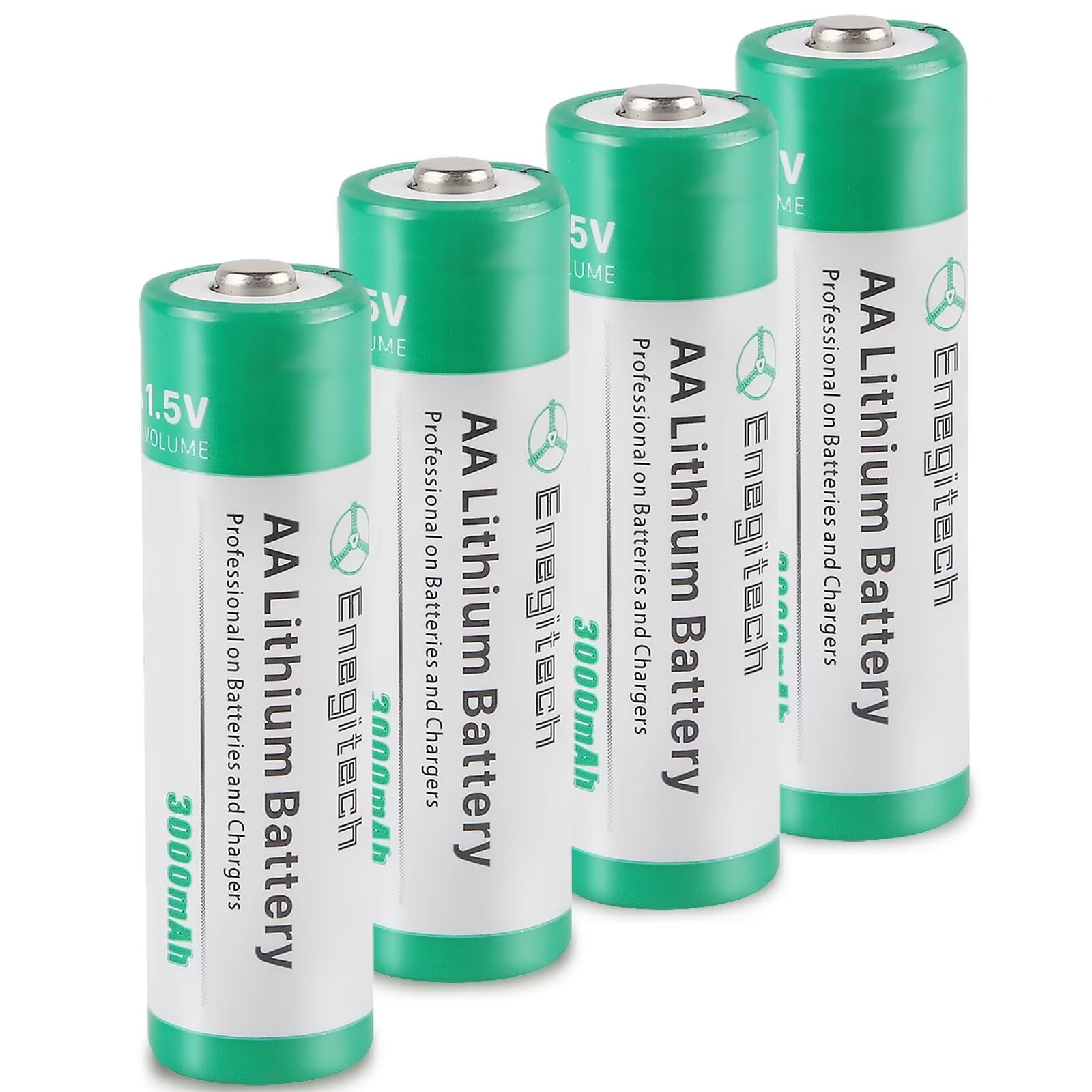 Enegitech 単3形 リチウム乾電池 1.5V 3000mAh高容量 長持ち電池 耐低温 スマートロック プロ、ヘッドライト使用 4個