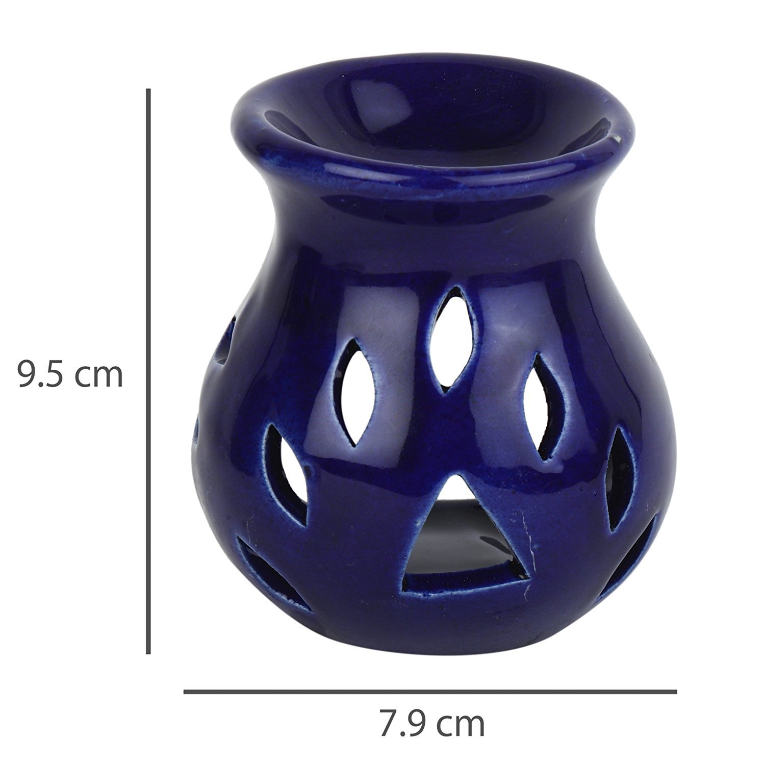 India Meets India Handicraft Ceramic Tea Light Holder Aromatherapy Essential Oil Burner Aromatherapy Diffusers, Best Gifting, Made by Awarded Indian Artisan