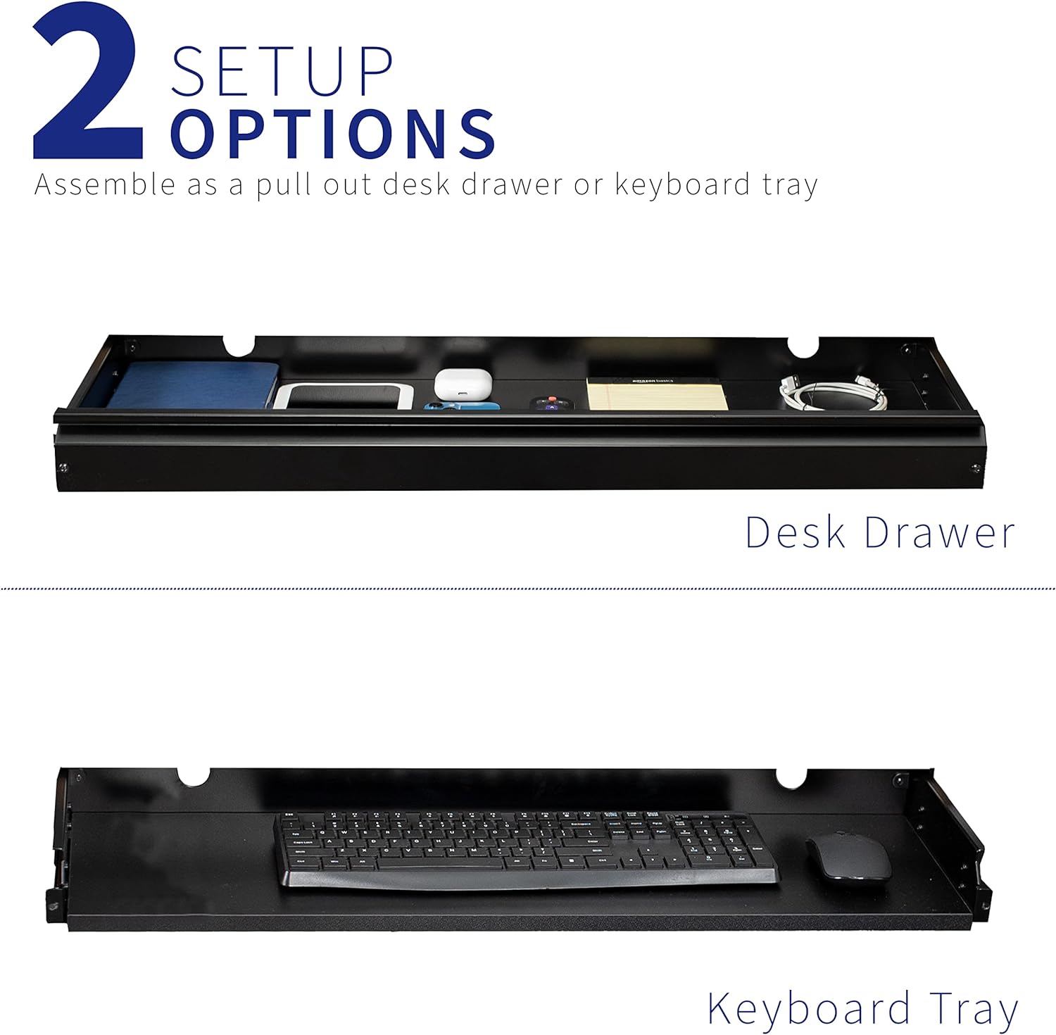 VIVO Large 33 inch Under Desk Slide Out Storage Drawer Organizer, Black, DESK-DR33-B