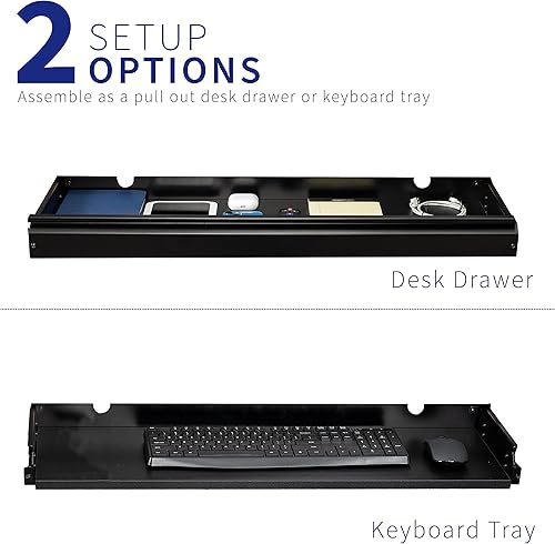 Miniatura 5 de VIVO Bandeja de teclado o cajón extraíble extragrande de 33 pulgadas para debajo del escritorio de oficina almacenamiento de gran tamaño para