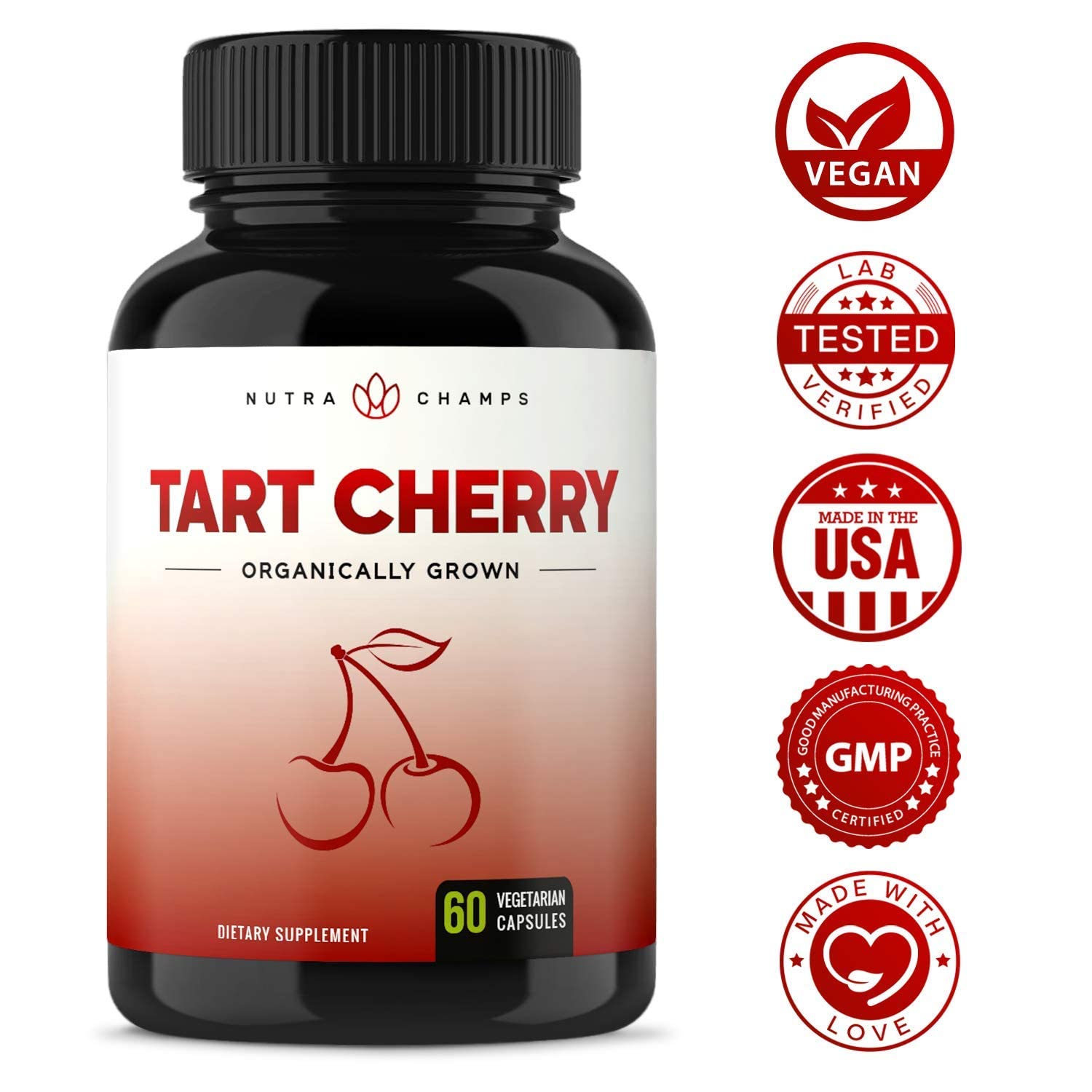 Organic Tart Cherry Extract Capsules | Tart Cherry Supplement with ...