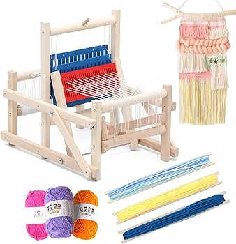 Amazon | timiland 折りたたみ卓上機織り機 木製手織り機 360°回転