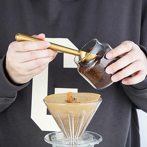 Miniatura 7 de Easyworkz Diego - Cafetera de café expreso para estufa, 6 tazas de 10 onzas, con mango largo hueco de acero inoxidable, cuchara medidora de 0.27