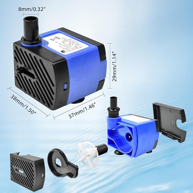 Foto 6 de 7 de CHANCS 3 W, 47 GPH, mini bomba pozo AC 220 V, bomba sumergible para acuarios pequeños
