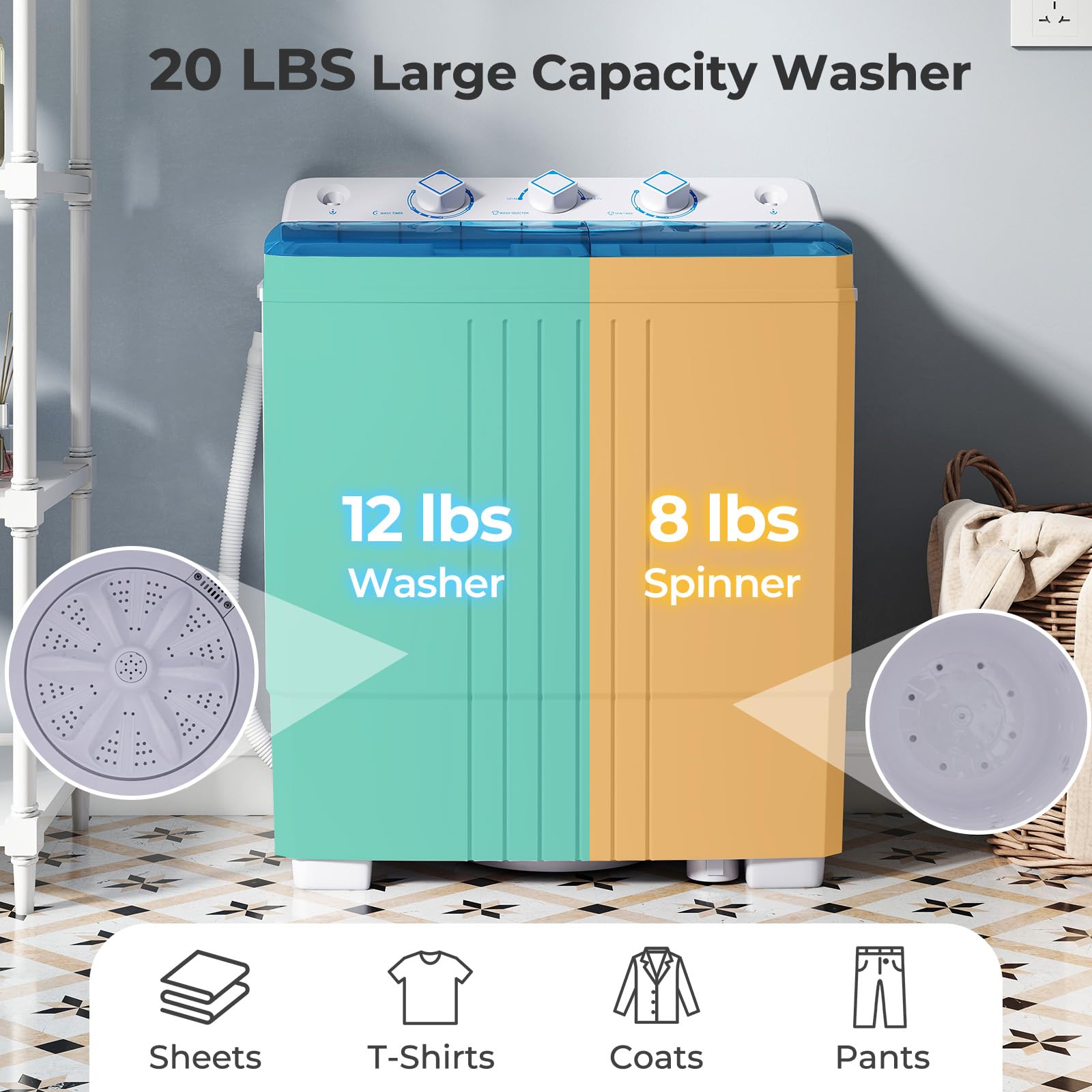 Amazon.com: Giantex Washing Machine, 20Lbs Capacity, Washer and