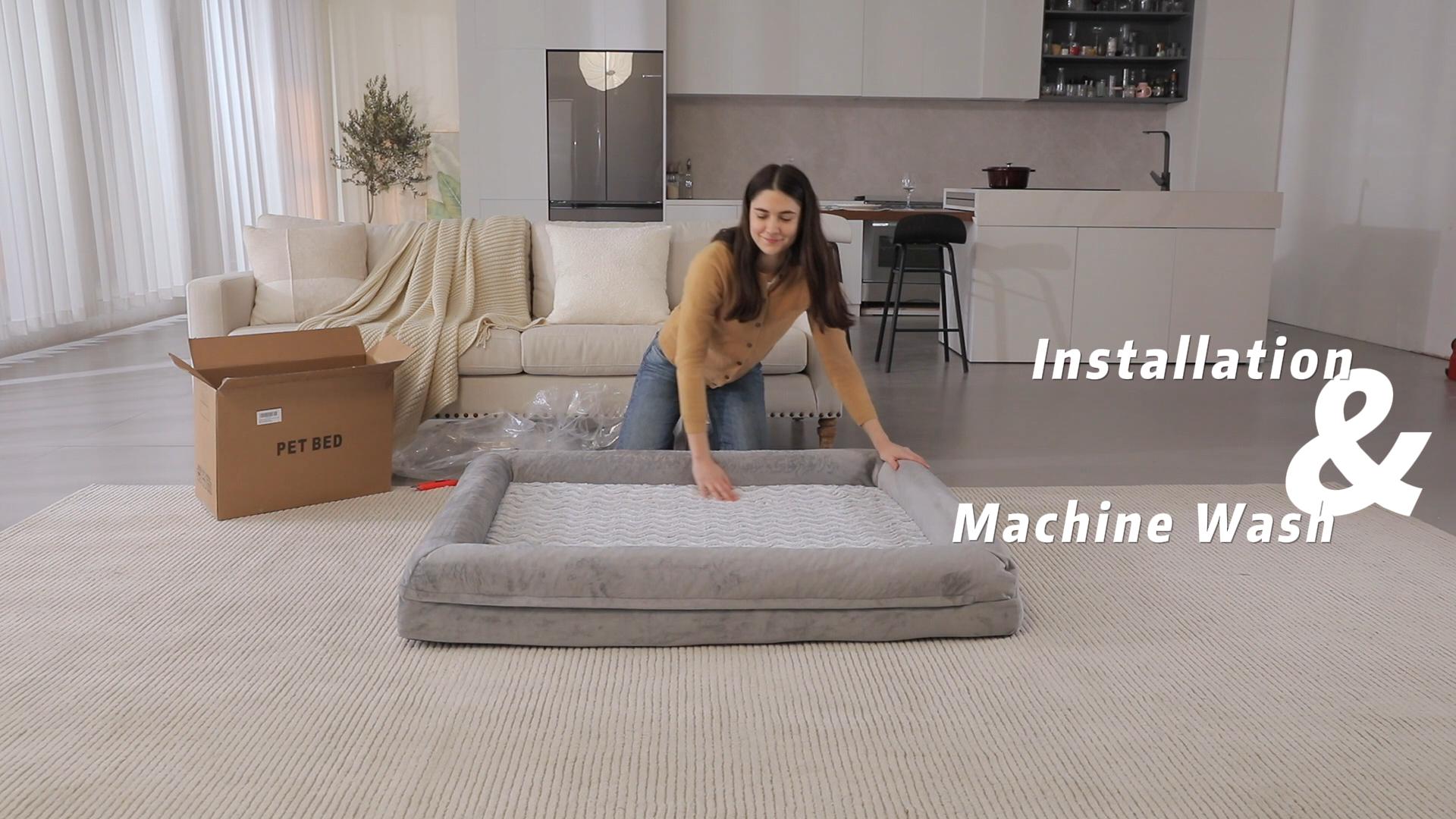 WNPETHOME XXXL Big Dog Bed, Washable Dog Couch with Removable Waterproof Cover, Orthopedic Large Pet Sofa Bed with Bolster Sides for Sleeping - image 8