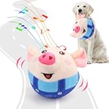 BABORUI Interactive Dog Toys Pig&comma; Jumping Squeaky Dog Toys with Recording and Music Modes&comma; Rechargeable Moving Dog Chew Toys for Small&sol;Medium&sol;Large Dogs to Keep Them Busy&lpar;Blue Pig&rpar;