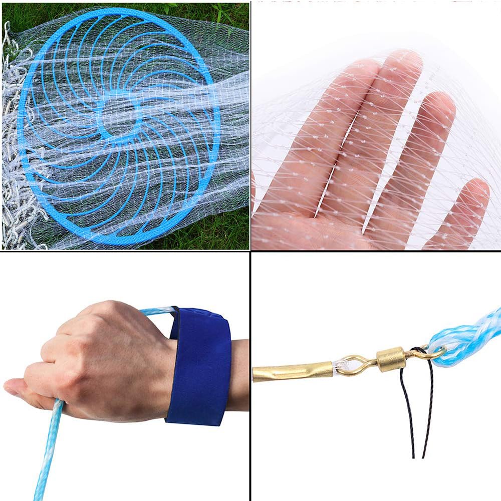 Lawaia Wurfnetz Zum Fischen Fischernetz Cast Net Angelnetz Handwurf Fishnets Fischreuse Angelnetz Aus Nylon Fische Angeln GrößE 1.8m-7.2m Mesh American Style Falle Net Angelzubehö
