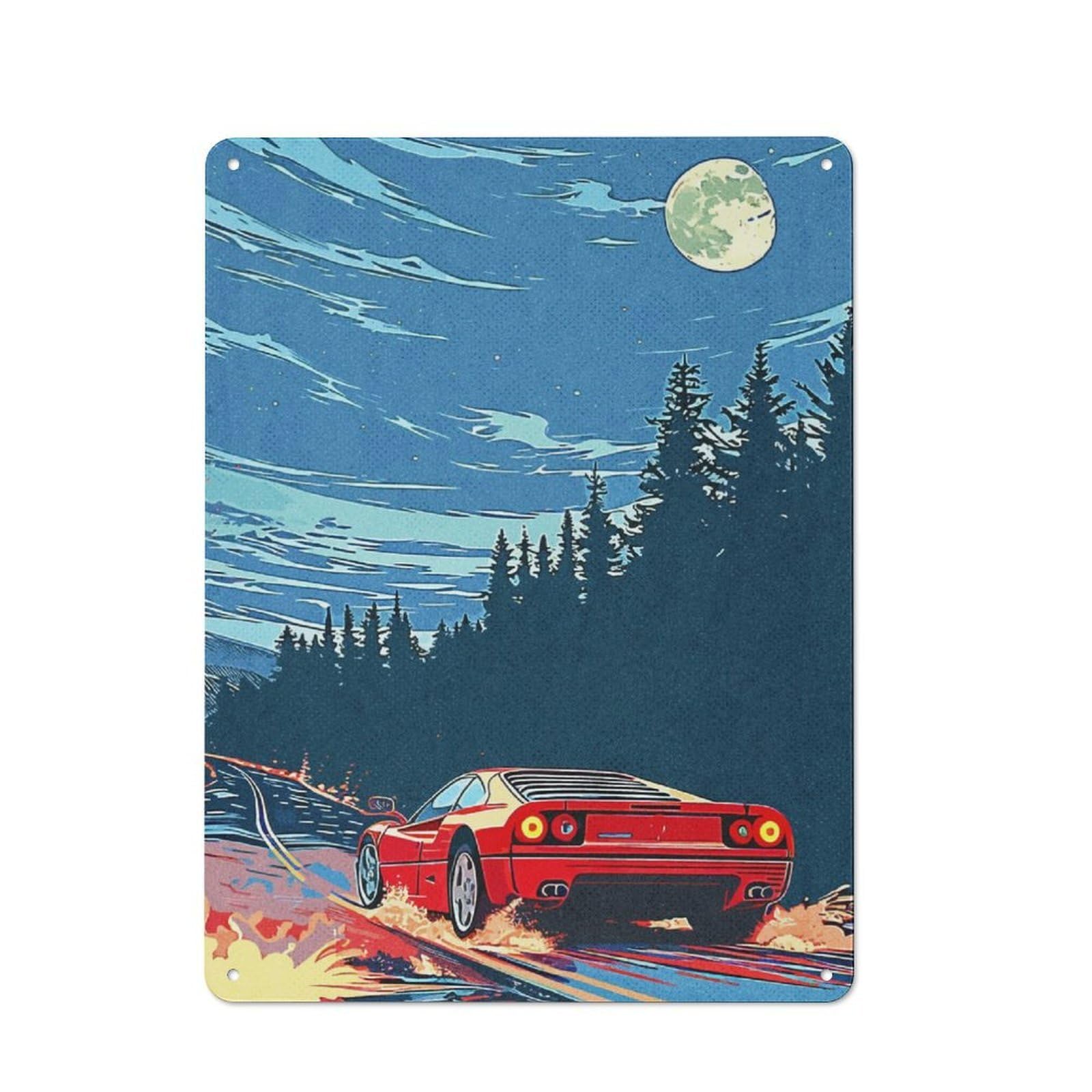 Junmoney Wild Racing Sensation Tin Wall Plaque 40X30cm With For Bar Or Restaurant, Autumn Wall Decor For Hospitality Decor Collectors