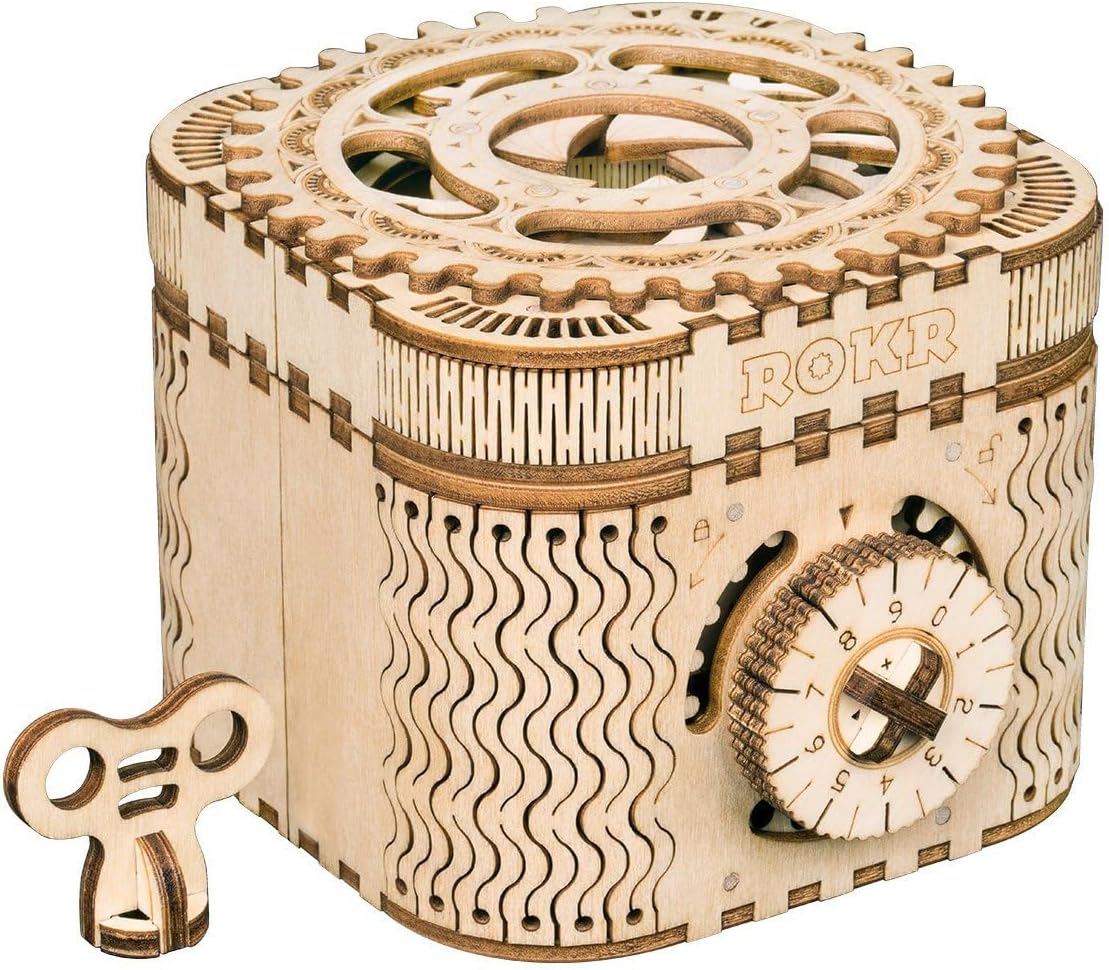 ROKR 3D Wooden Puzzle-Model Building Kits-DIY Assembled Toys(Treasure Box)