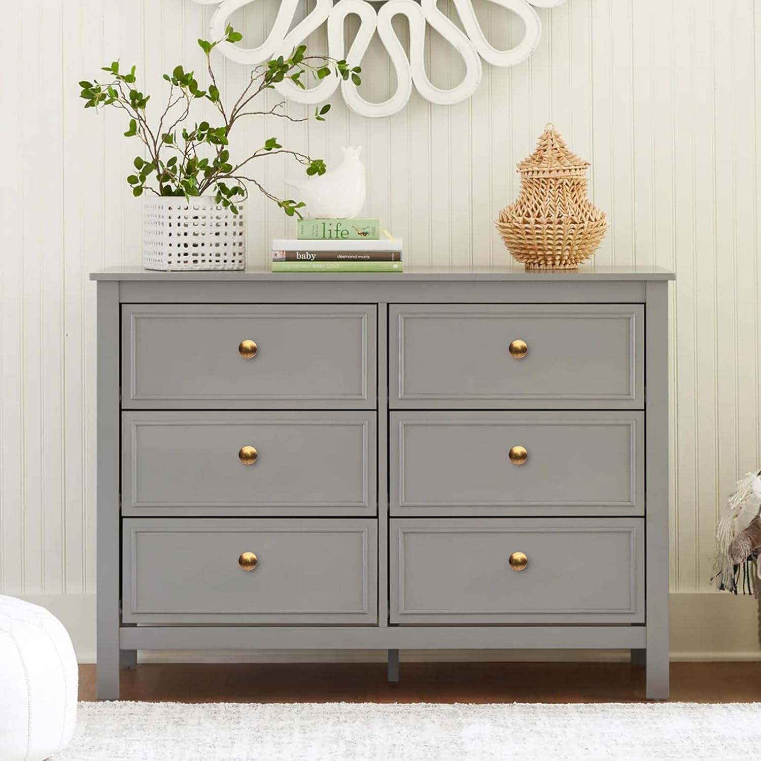 16 PCS Antique Brass Kitchen Cabinet Knobs,Round Cupboard Door Knobs Drawer Handle Pulls,Durable Dresser Knobs for Bathroom Drawer Door Hardware