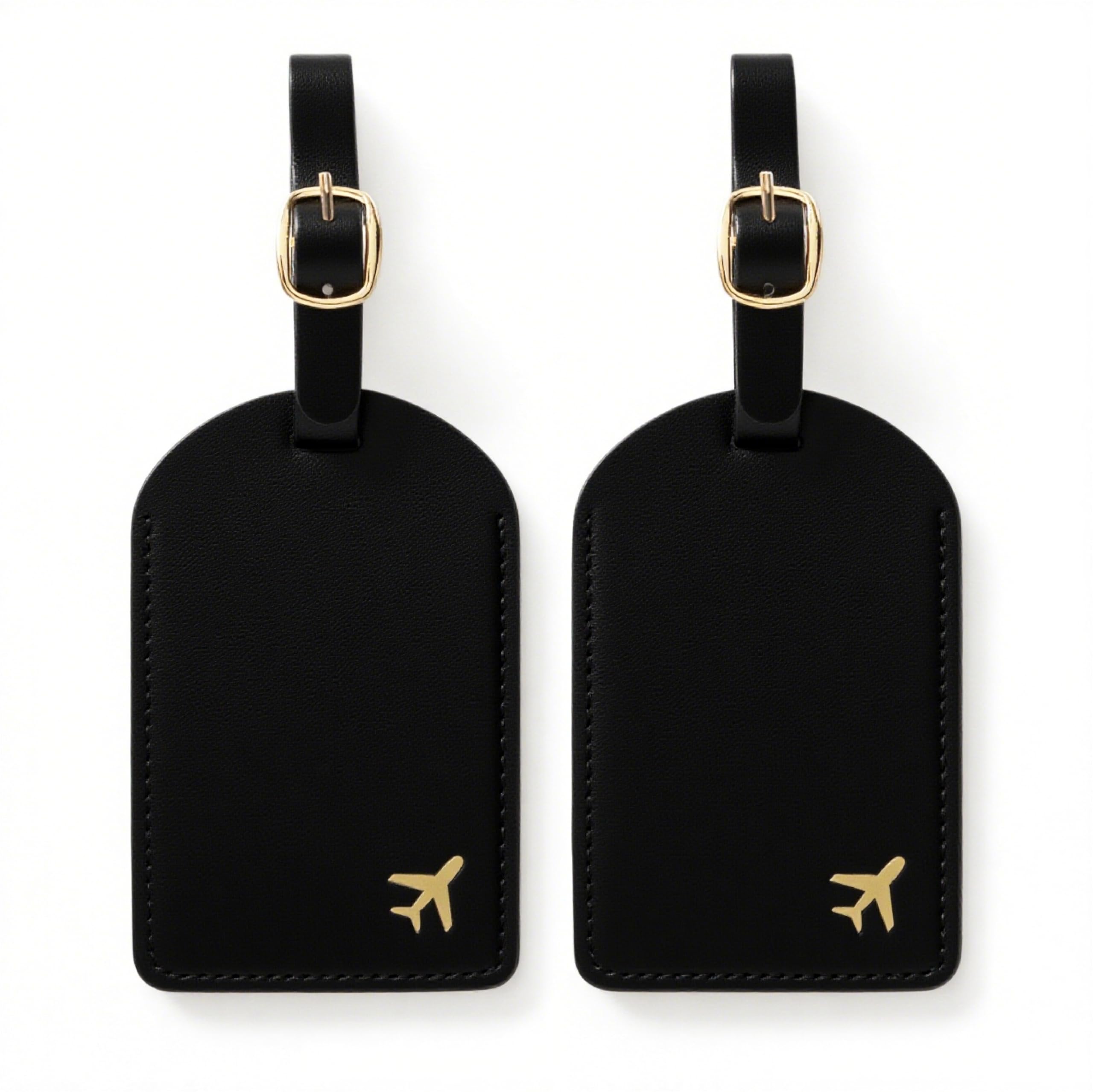 toTravelGear Luggage Tags for Suitcases, PU Leather Travel Tags for Luggage.(Black)