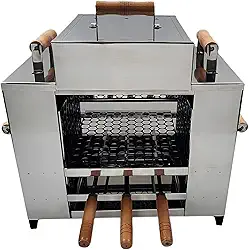 Churrasqueira Ecológica Sem Fumaça Apartamento Grande 3 Andares 2 Grelhas + 3 Espetos Com Tampa a Bafo Bancada Aço Inox