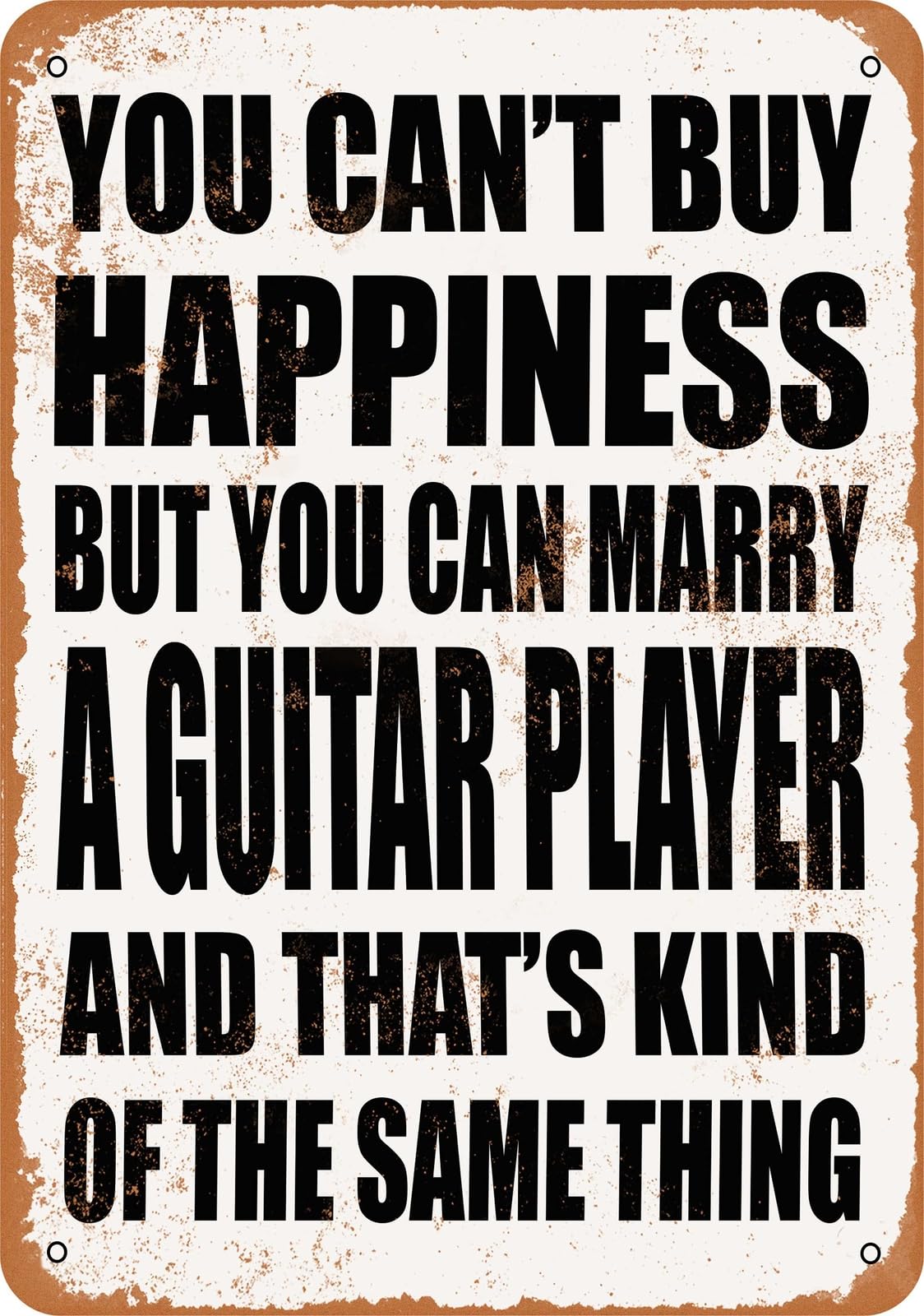 Metal Sign - Marry a GUITAR PLAYER - Vintage Look home decor