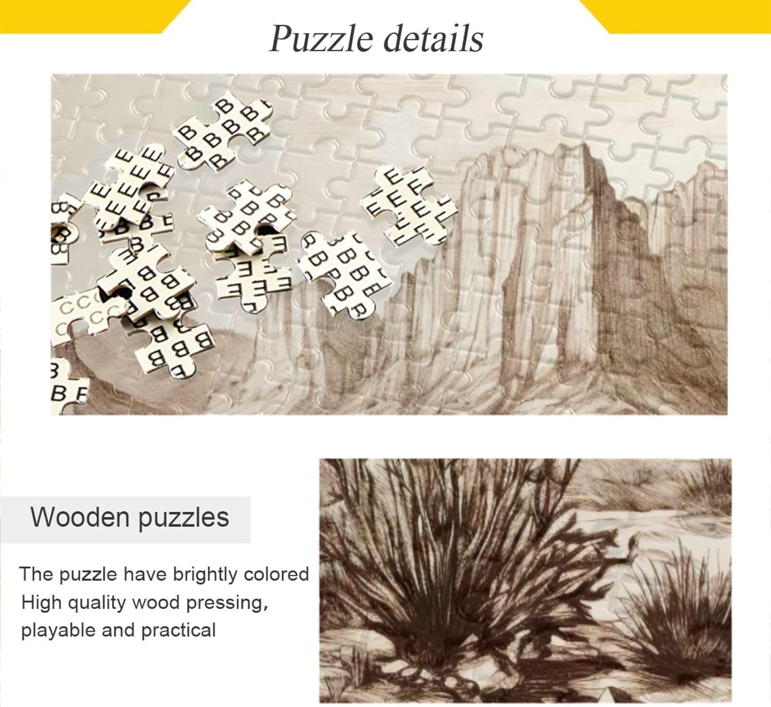 Western Cowboy Theme Puzzles for Adults and Kids 500 Pieces, Wooden Jigsaw Puzzles, Happy Family Games Ideal