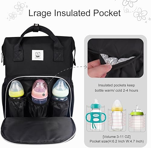 Miniatura 10 de Bolsa de pañales, Gris, Bolsa de pañales negra, caqui