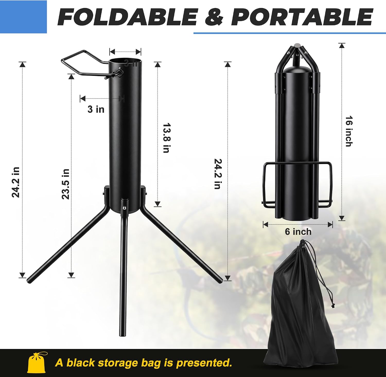 Ground Bow Stand with Quiver, Bow Accessories | Metal Ground Archery Holder With Arrow Holder (Hold 30-40 Arrows) for Compound Bow And Traditional Longbow, Target Practice