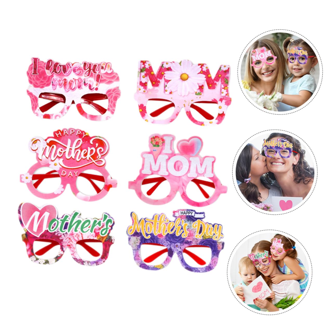 Ipetboom Montature Per Occhiali Per La Festa Della Divertente Madre Freddo Decorativo Madri Adulti Occhiali Da Festa Rosa Stand Cocktail Di Moda Foto Prop Provato