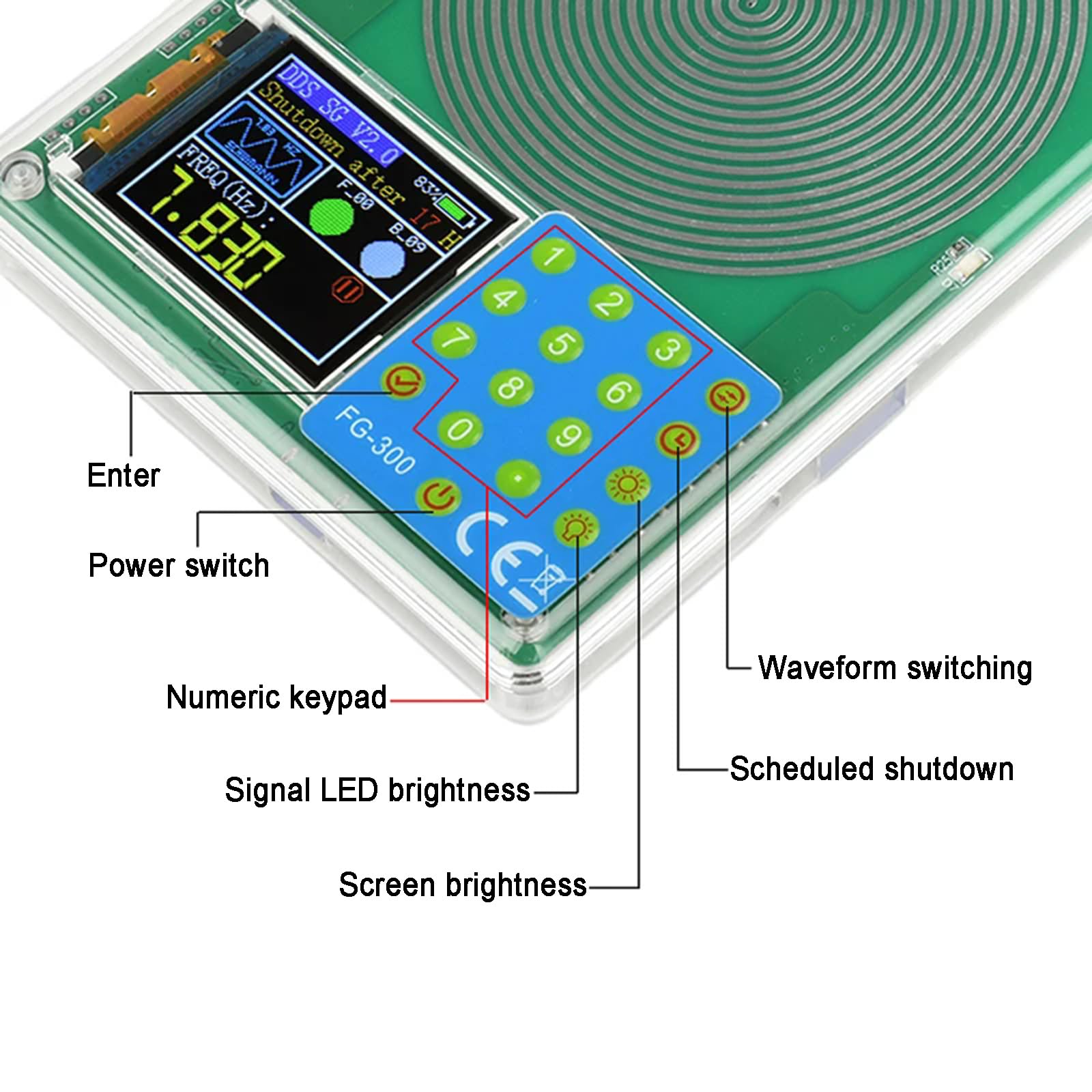 Generador De Ondas Schumann, Generador De Resonancia De Onda Sinusoidal Ajustable De 0,001 Hz A 200 Khz, Frecuencia Ultrabaja De 7,83 Hz, con 13 Salidas De Forma De Onda, para Pruebas