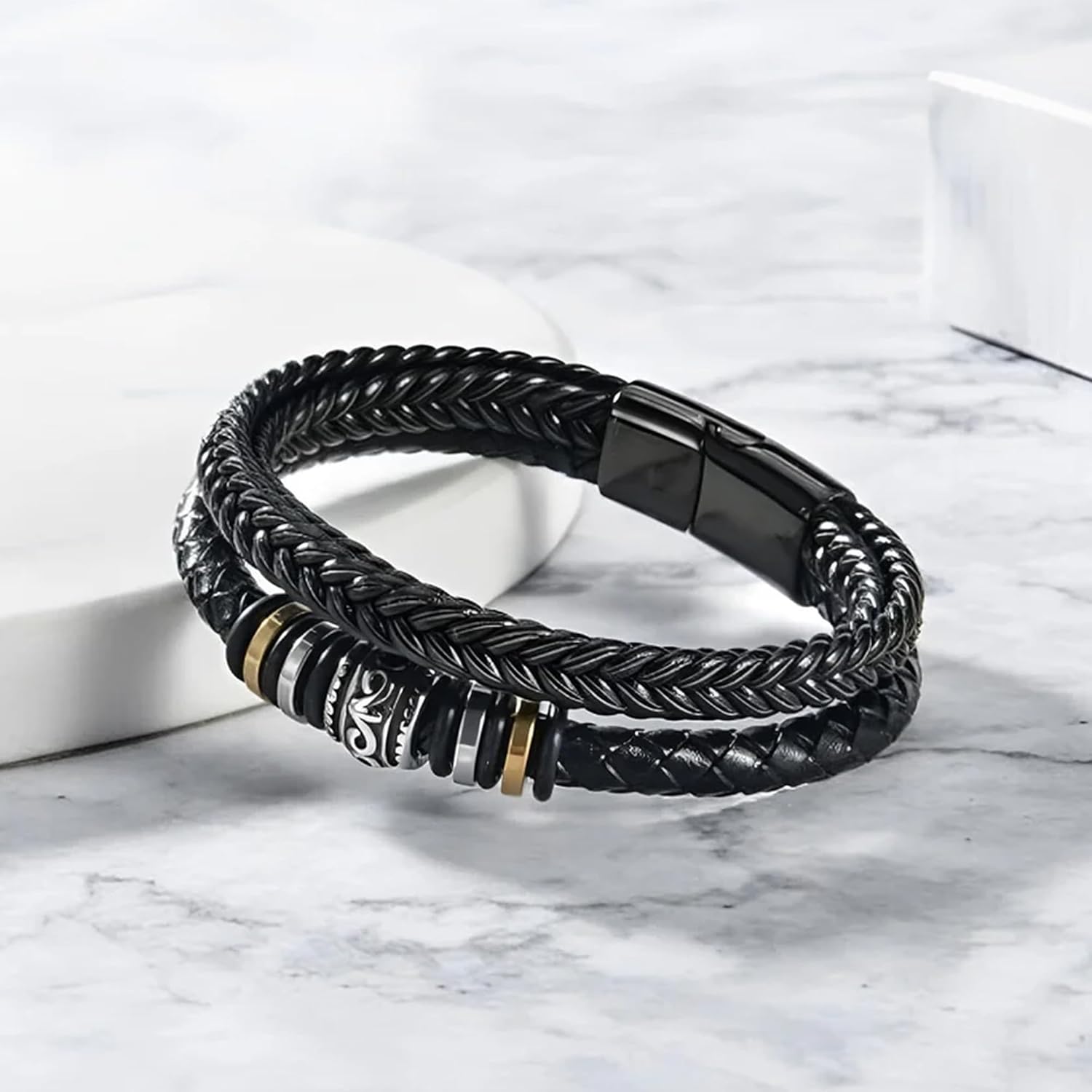 LUXUS™ To My Son Bracelet – Sentimental Leather Bracelet for Men From Mom & Dad, Never Forget How Much You Mean to Me – Perfect Birthday, Wedding, or Graduation Gift for Son - Image 4