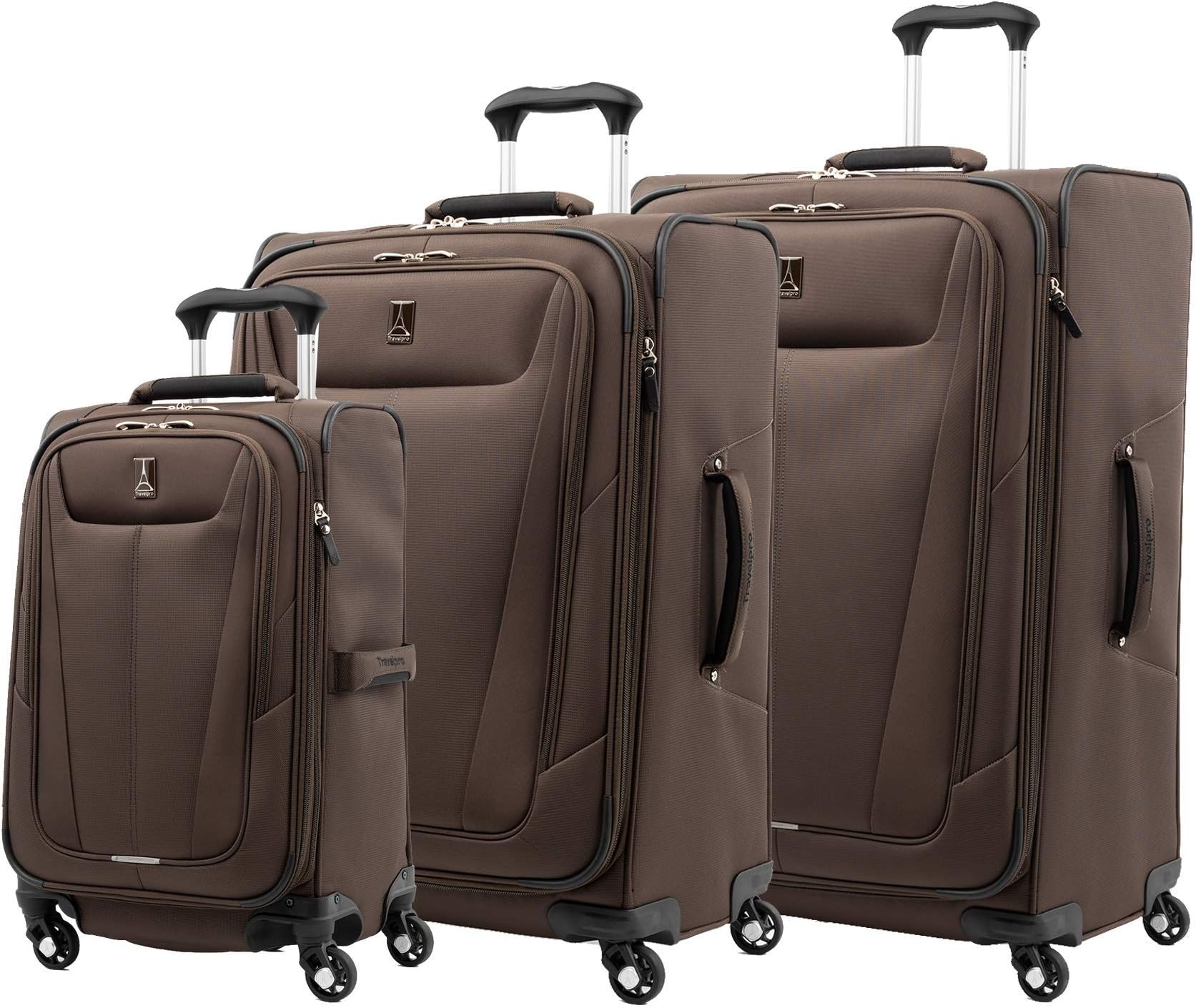 TravelproMaxlite 5 Softside Expandable Luggage with 4 Spinner Wheels, Lightweight Suitcase, Men and Women, Mocha, Checked-Large 29-Inch, Checked-large 29-inch