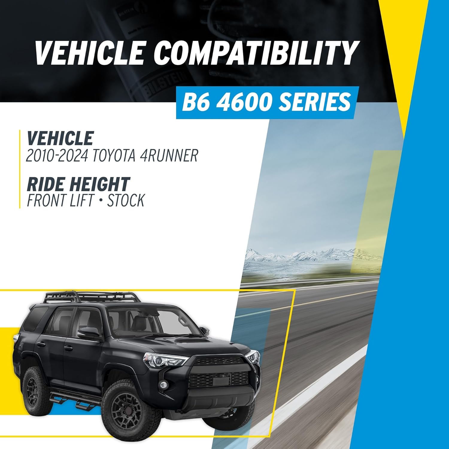 Bilstein Pair of Front B6 4600 Series Shocks Compatible with 2010-2024 4Runner with 0" Front Lift | Easy Installation | Smooth Performance | Built to Last