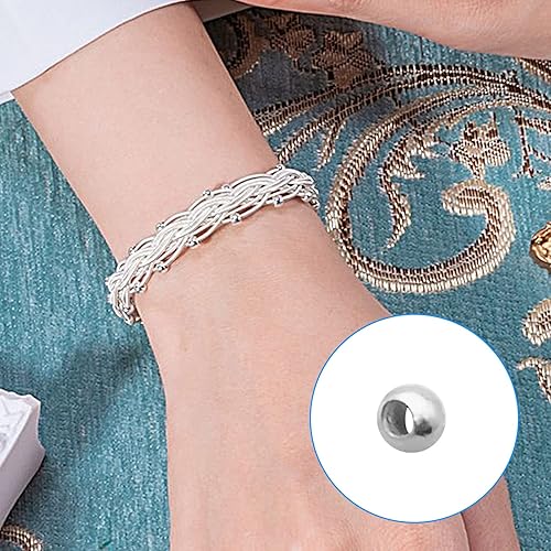 Miniatura 12 de 400Pcs Spacer Beads for Jewelry Making 6mm Metallic Plated Round Beads Seamless Smooth Loose Ball Beads Crimp Stopper Beads Metal Spacer Beads for