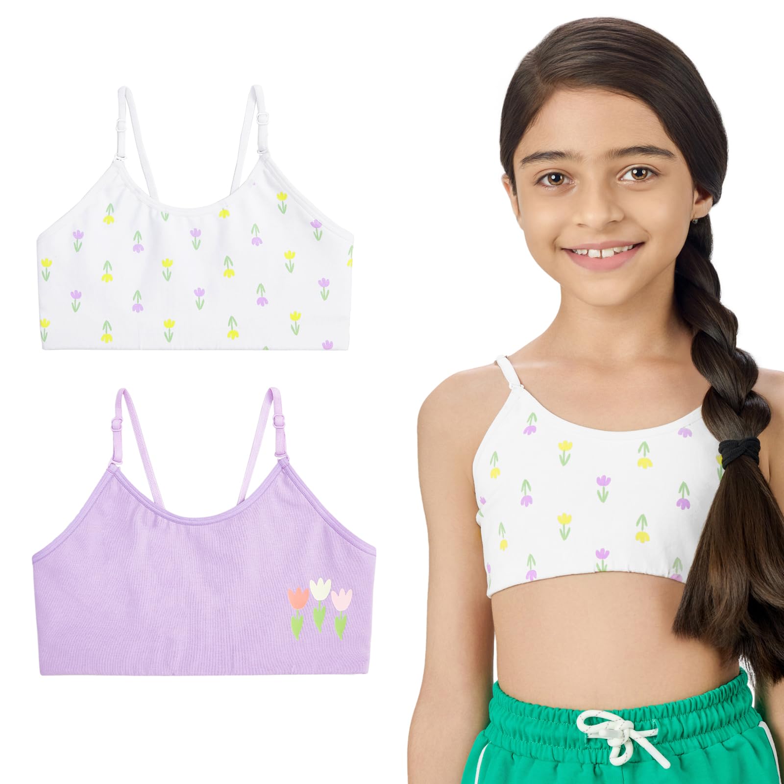 YouGotPlanB Cotton Training Bra for Pre-Teen Girls | Ages 8-16 Years | Non-Padded | Full Coverage | Breathable | Best First Bra
