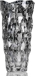 Blumenvase Glas, 24 cm Kristall Vase Modern Glasvase Gross, Nordic Hohe Blumen Vasen Groß Tulpen Sträuße Glasvasen Deko Geschenk für Hochzeit, Tischdeko, Housewarming Party, Muttertags