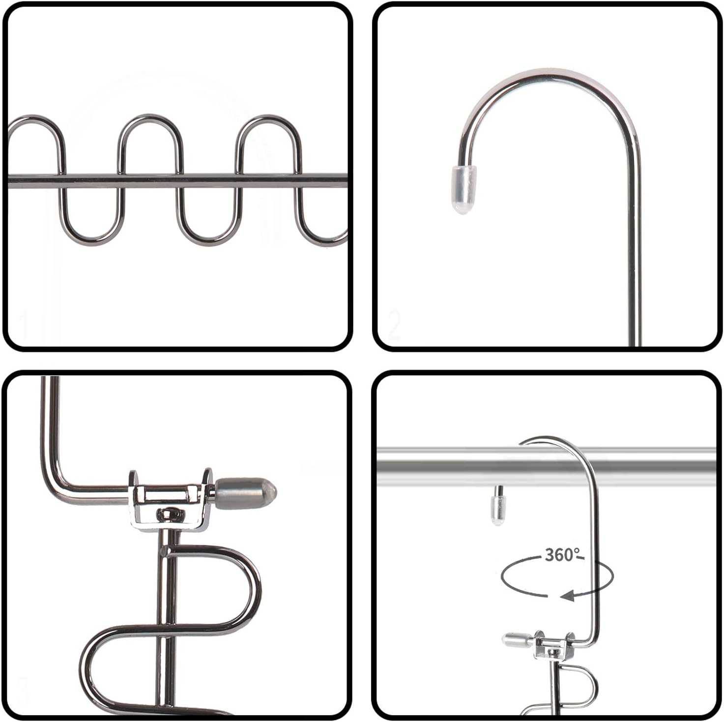 Space Saving Hangers 6x2 Slots Metal Magic Cascading Hanger Closet Organizer Hanging Closet Wardrobe Closet System(4 Pack)