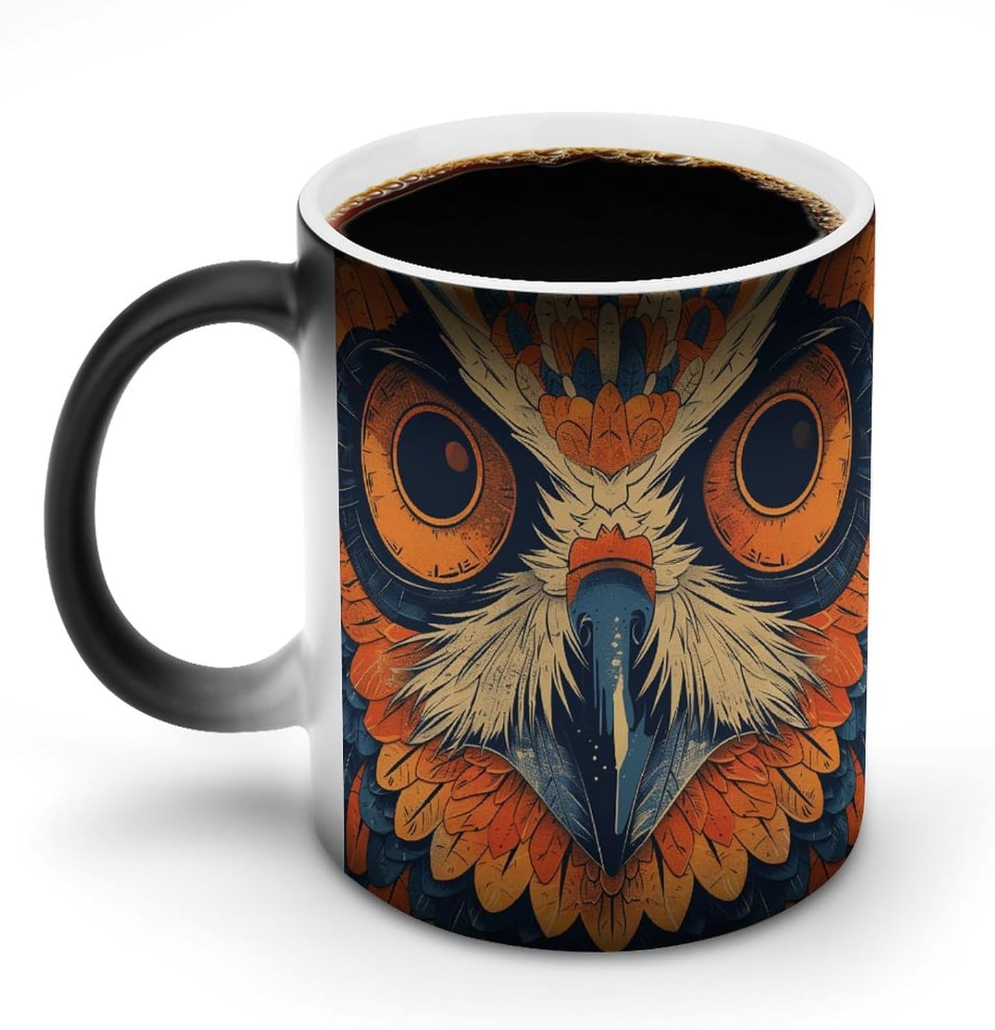 Color Changing Cups,Retro Color Owl Printed 11 Oz Ceramic Cups for Birthday Men Women