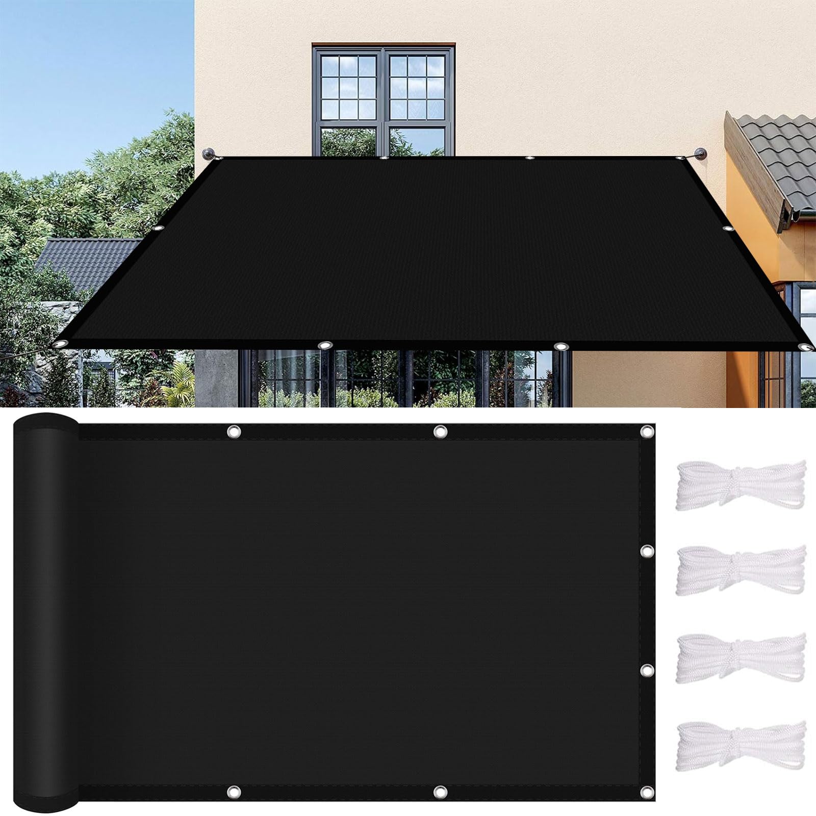 Voile d'ombrage anti-UV imperméable 260x480 cm pour bloquer le soleil sur la terrasse