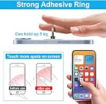 VOVIGGOL Support de sonnerie de téléphone transparent 2 Pcs, 360° Rotation Cell Phone Ring Holder Mobile Finger Kickstand Hand Phone Grip pour iPhone, Effacer l'anneau de téléphone pour le boîtier téléphonique (Round)