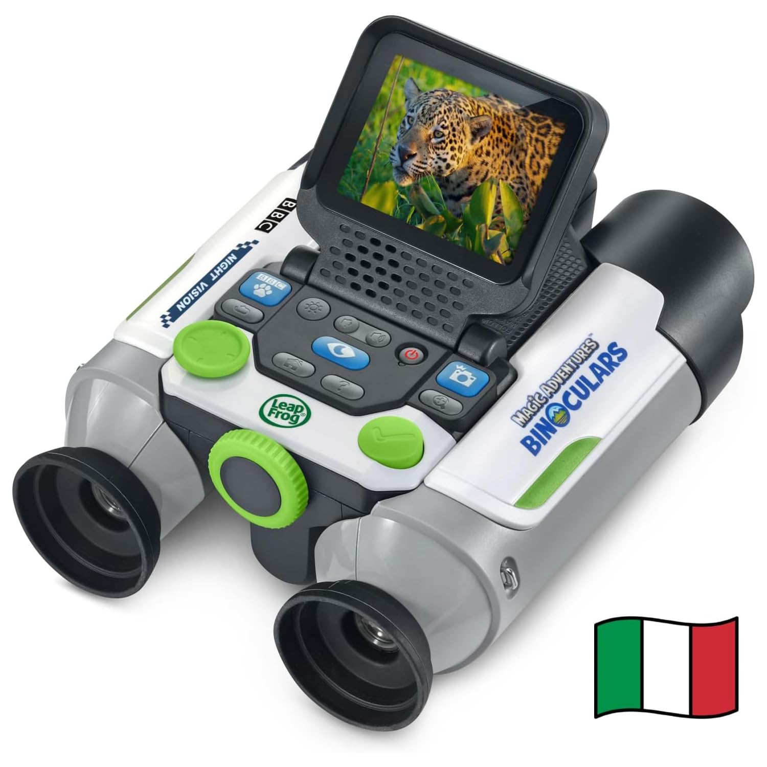 VTech Prismáticos interactivos, prismáticos para niños con 6 Modos de Juego, Pantalla LCD a Color, más de 700 contenidos BBC Integrados, visión Nocturna, Idioma Italiano, Pilas Incluidas, 5-12 años