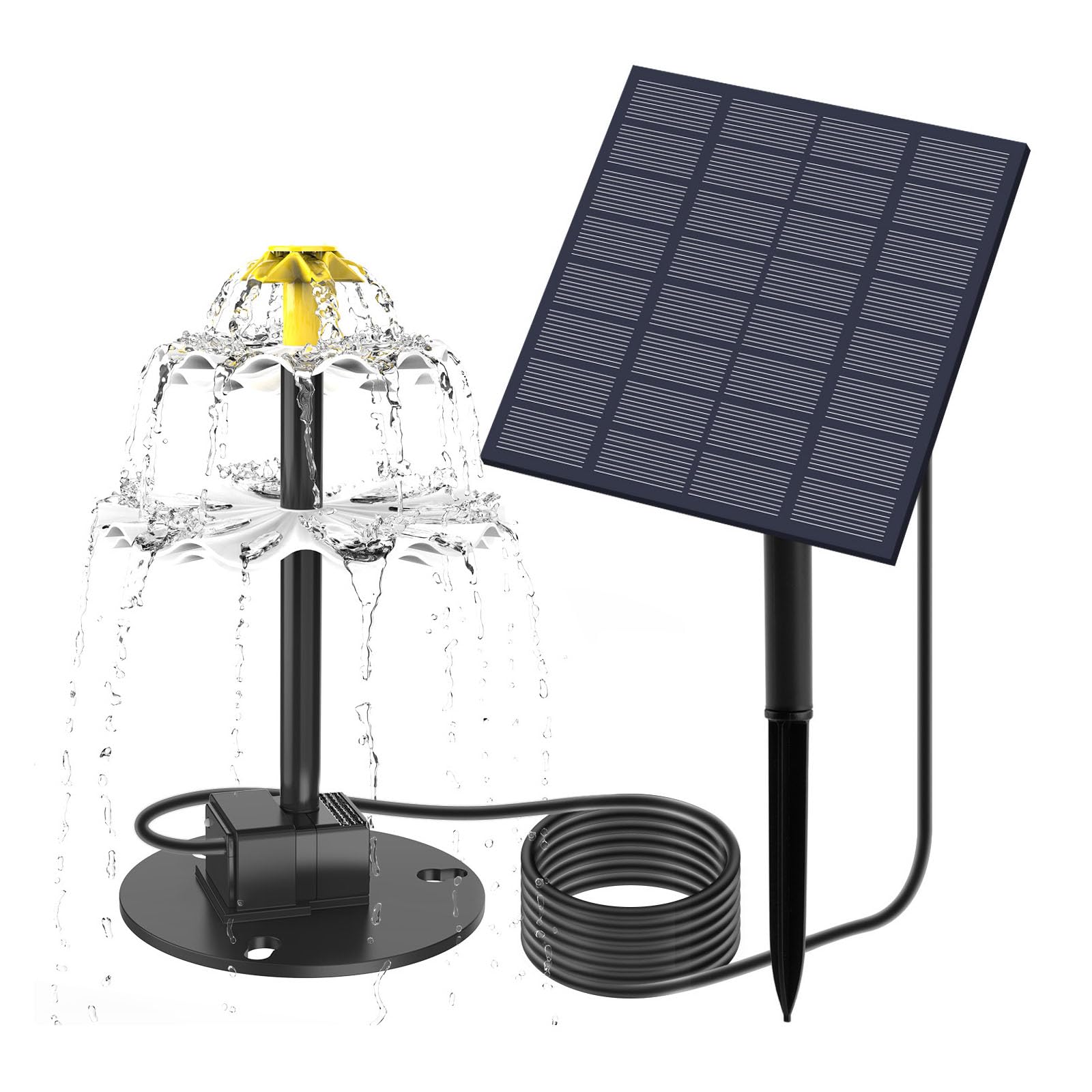 Yrohgkpn 2.5W Solars Fountains Pumps For Bird Baths Easyly Installation Water Flows Birdbaths With Sprayers Birds Bath Fountains